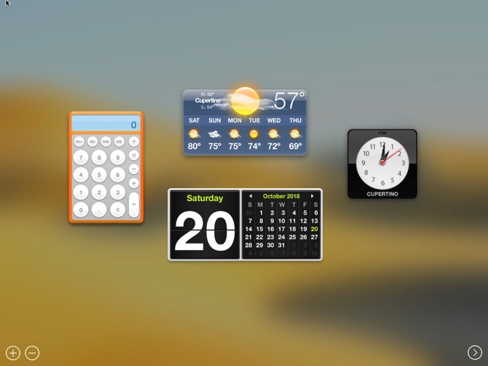 Dashboard for macbook pro